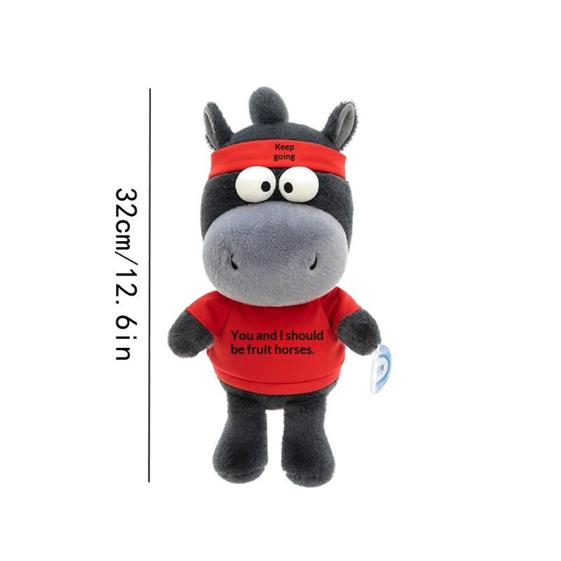 Mjuk Bokstav Mörk Häst Nyckelring Nyårs Tecknad Häst Hänge Roliga Prydnader Stjärntecken Häst Nyckelring Festlig Dekoration