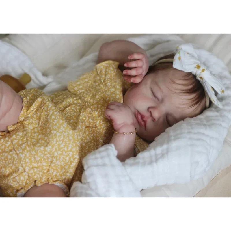19" Yellow Floral Ruffle Sleeve Bodysuit for LOULOU Reborn Doll
