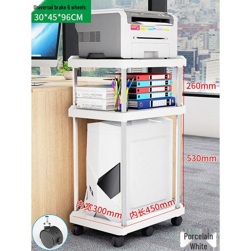 Multi-layer Mobile Storage Rack with Brakes for Office/Home