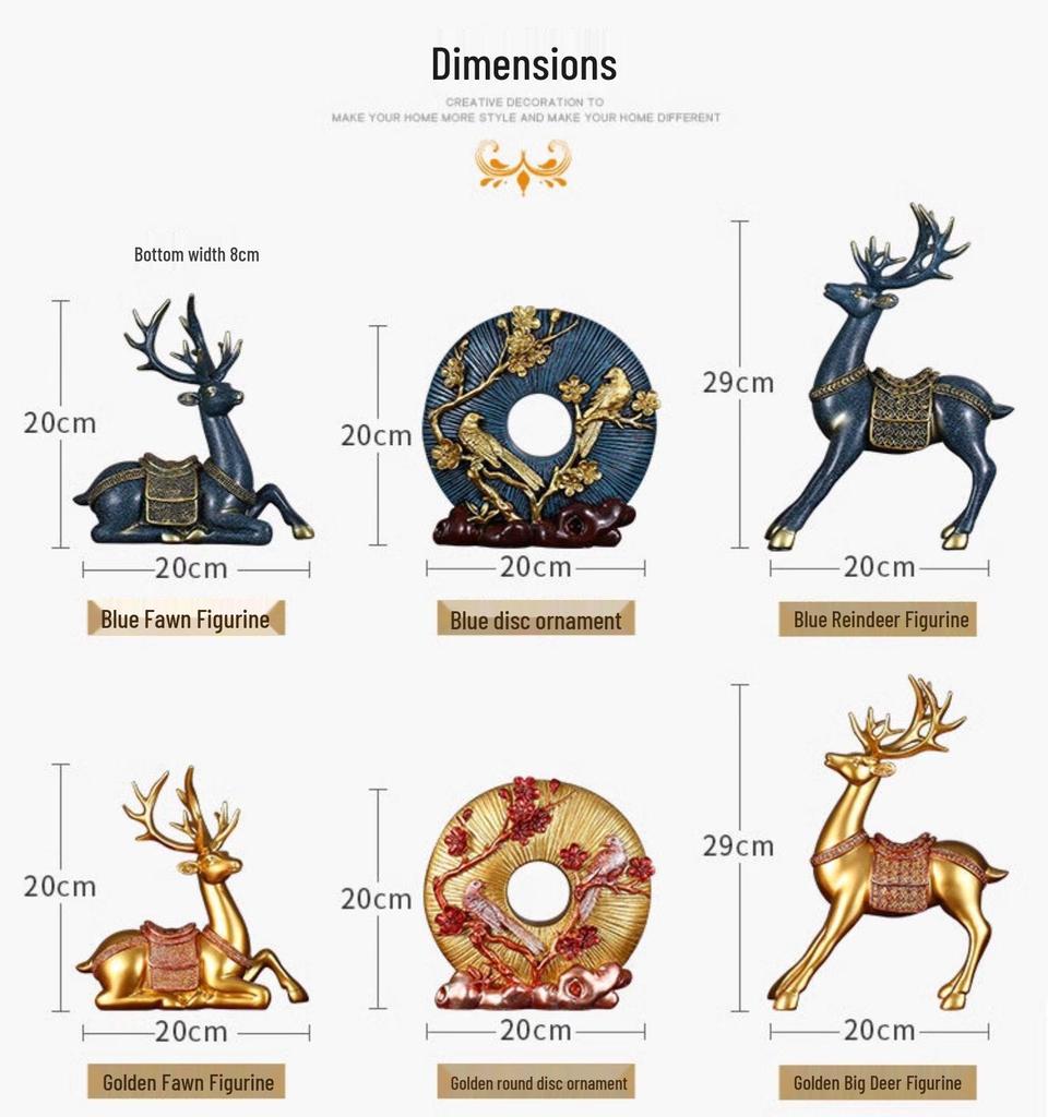 Fortune Deer Wealth-Attracting Ornament for Living Room and Cabinet – Perfect Housewarming or Opening Gift