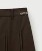 Seteo (W) Button Pleated Midi Skirt Brown