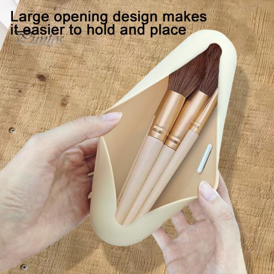 Kosmetiktasche aus Silikon, Reise-Make-up-Pinselhalter, tragbarer Pinsel-Organizer, belüftete Kosmetiktasche für den täglichen Gebrauch, Reiseaufbewahrung