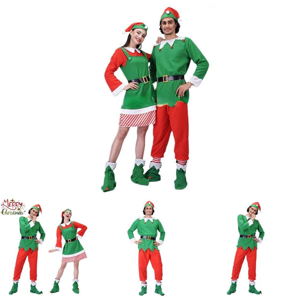 Christmas Elf Adult Cosplay Costume Couple Outfits