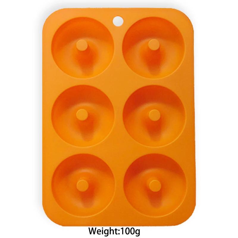 6 Holes Silicone Donut Mold Bagel Pan Non Stick Baking Heat Resistance Mini Cupcake Mould Doughnut Maker Pan Baking Tool