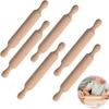 6pcs Natural Wood For Mini Rolling Pins 14x2cm for Baking and Craft Fun