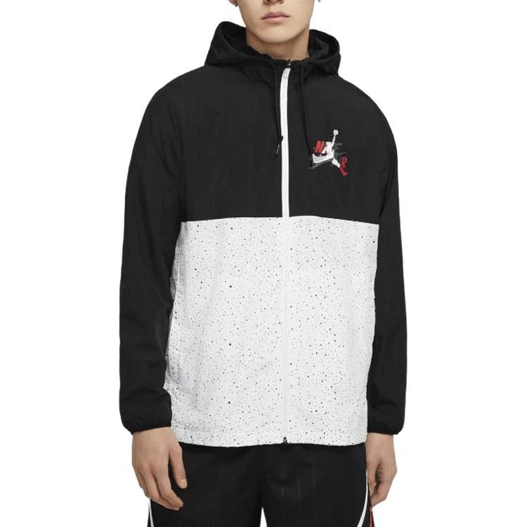Men's Air Jordan AS J JM Clscs Windwear JKT Colorblock Hooded Jacket Black CT9369-010