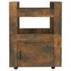 Kitchen Trolley Smoked Oak Finish 60 X 45 X 80 Cm Engineered Wood