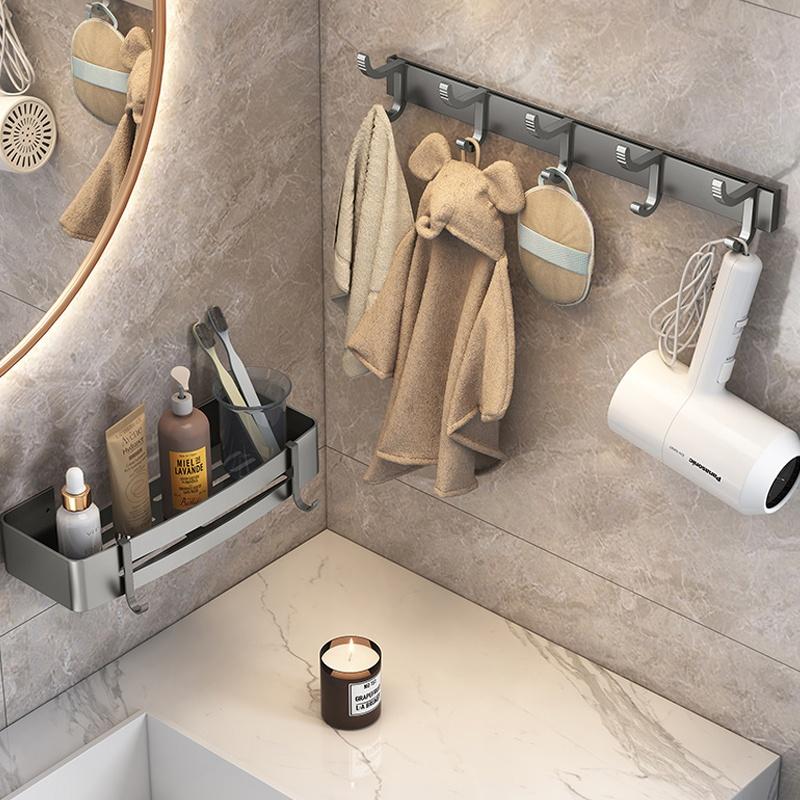 Upgrade Widen And Thicken Movable Aluminum Backdoor Hook Folding Robe Hooks for Bathroom Kitchen Accessories