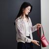SOFSIL Women's Silk Floral Print Baseball Jacket