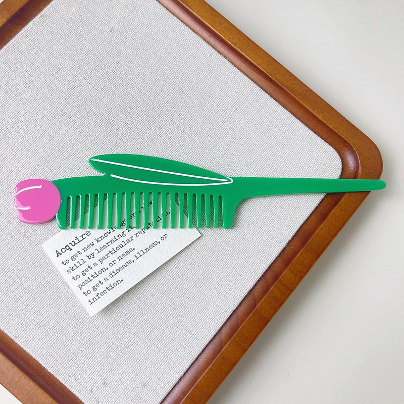 1PC New Acetate Hair Comb Wide Tooth Detangling Comb Cute Dog Swan Design Luxury Gift Quality Hair Brush