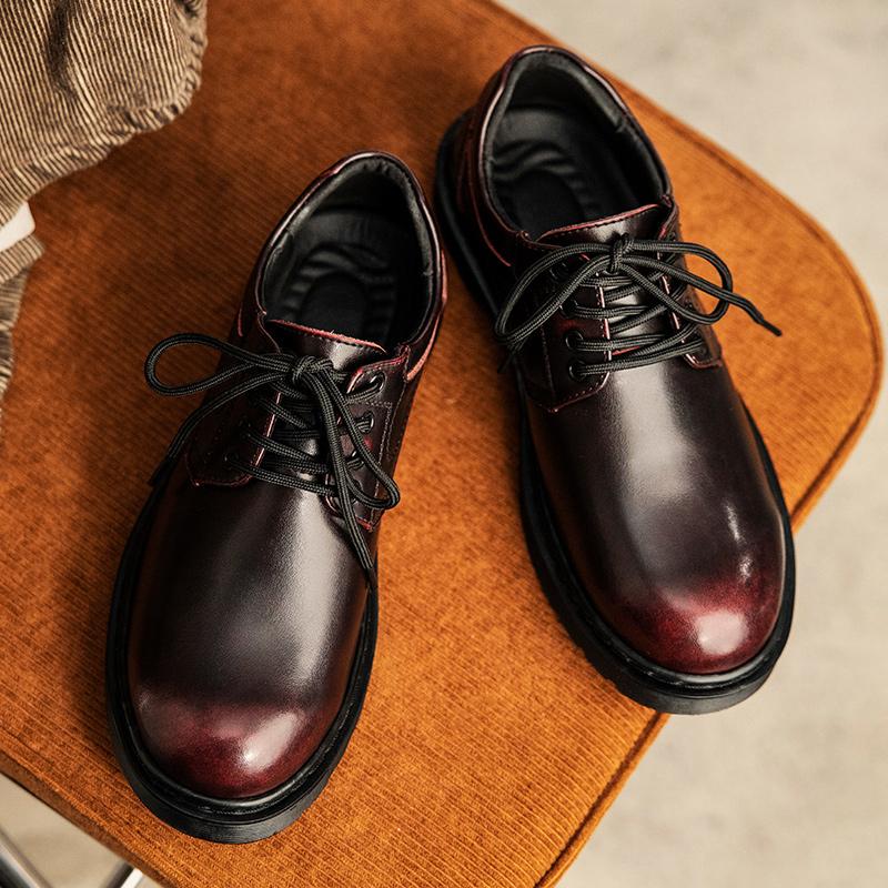 Brand New British Style Luxury Outdoor Brand Thick Bottom Oxford Shoes Men Lace Up Safety Shoes Beef Tendon Outsole Work Shoes