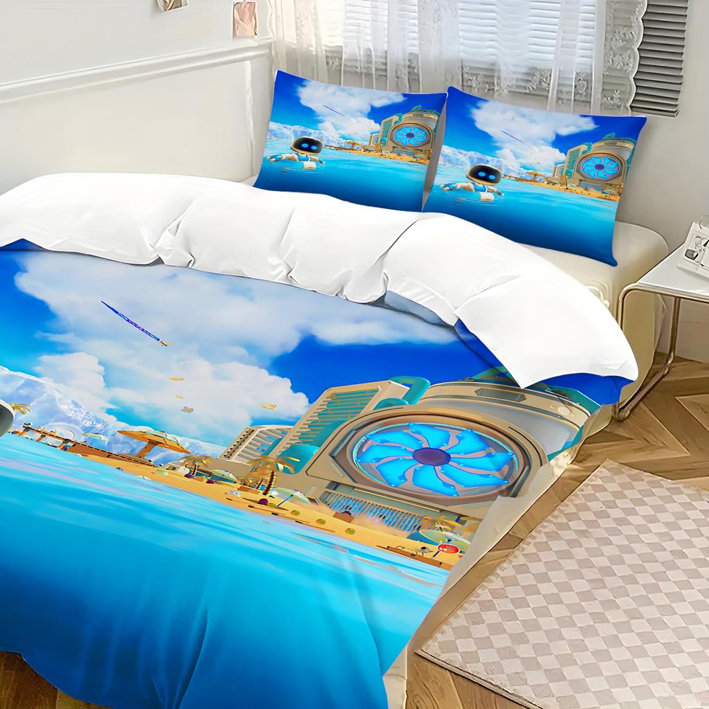Game Duvet Cover Cute Space Robot Pillowcase Bedding Set Adult Boy Girl Bedroom Decoration Gift Single Double Large Size