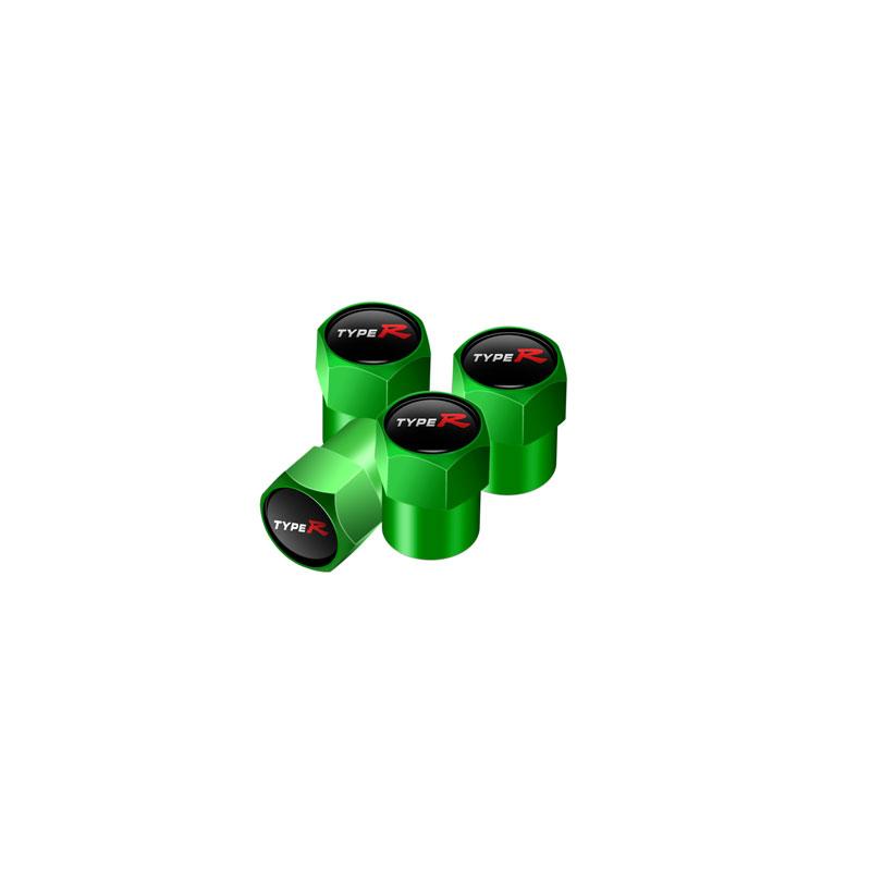 Car Decor 4Pcs Metal Type R Typer Logo Car Tire Valve Stem Cap Tire Wheel Stem Air Valve Caps For Accord Fit Civic CR-V