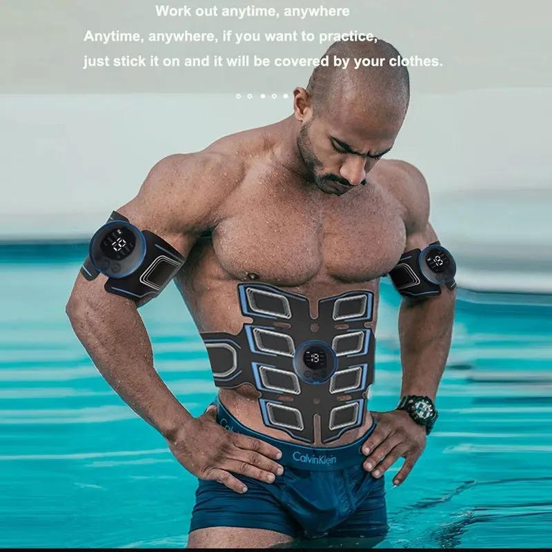 EMS Stymulator mięśni brzucha Trener 3 kontrolery USB Akumulator Tens Pulse Masaż mięśni Urządzenie do ćwiczeń fitness Utrata masy ciała Wyszczuplanie ciała