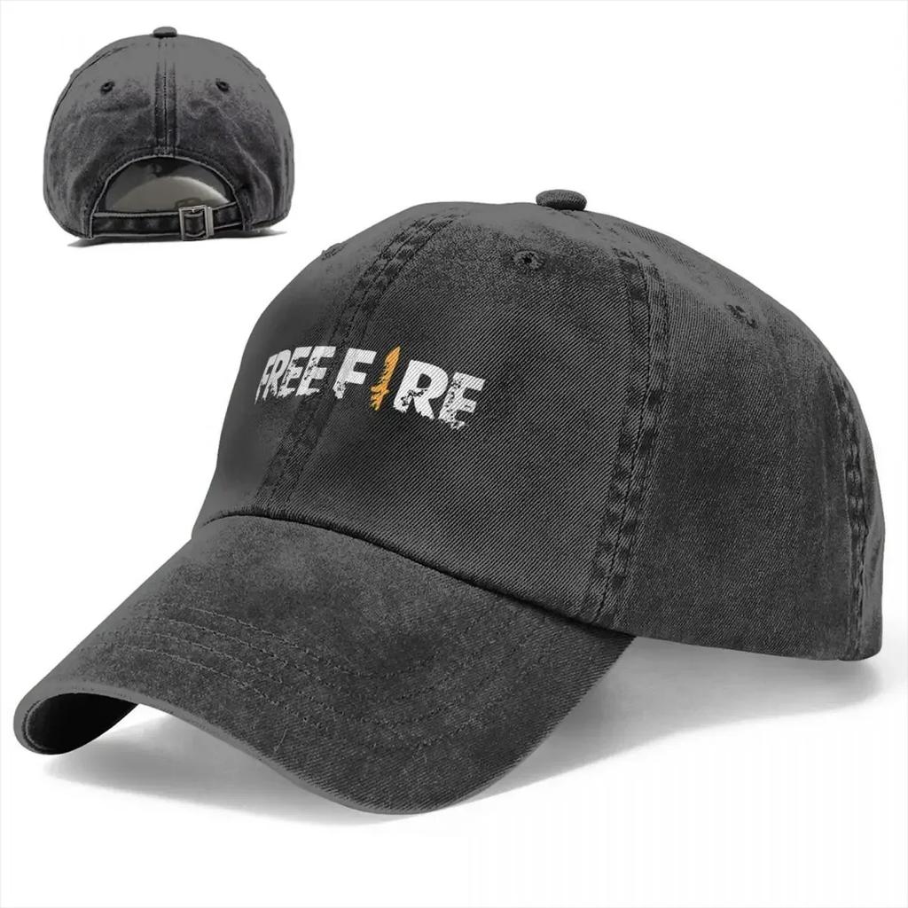 Free Fire Baseball Cap Vintage Distressed Denim Freefire Shooting Game Snapback Hat for Unisex Women Outdoor Workouts Caps Hat