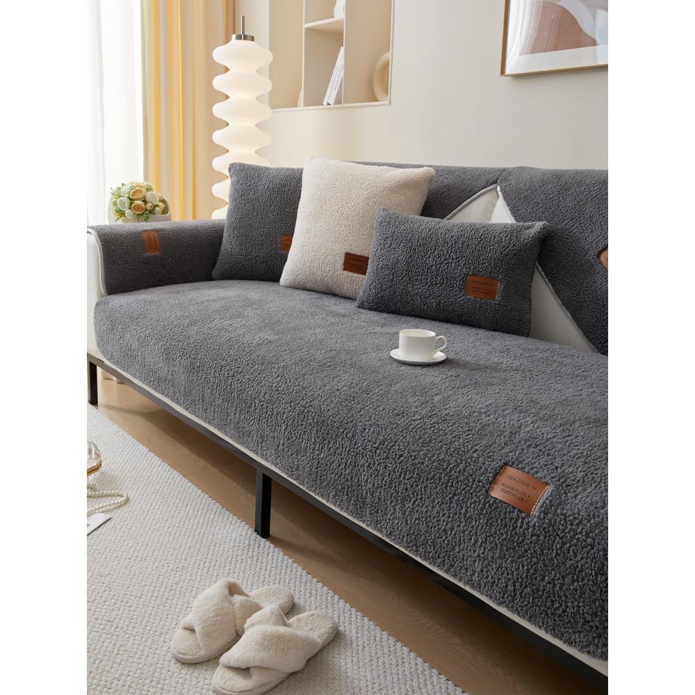 

Подушка для дивана в кремовом стиле, осенне-зимняя плюшевая утолщенная нескользящая подушка для сиденья, все включено, чехол для дивана, тканевый чехол 70*70cm