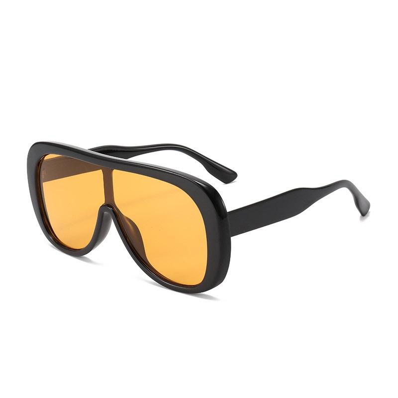 

Vintage One Piece Oversized Shield Sunglasses for Women Fashion Black Brown Square Gradient Sun Glasses Men Retro Large Shades