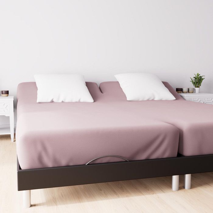 TPR Fitted Sheet In 57 Thread Count Cotton 2x80x200 Cm UNI Old Pink, by Soleil d'Ocre