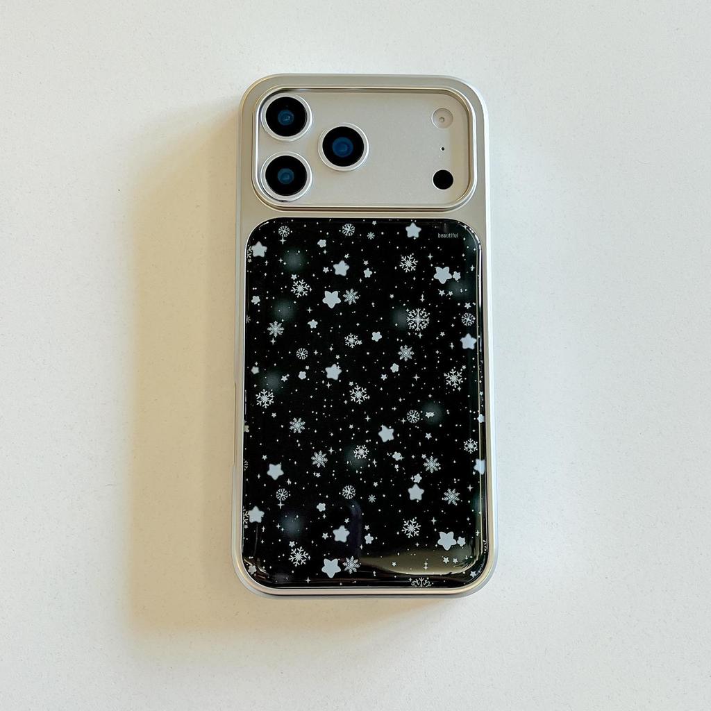 Electroplated Snowflake Star Epoxy Case for iPhone 17 Pro/16P/13/15 Pro Max