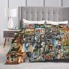 Warm Soft Blanket Funny Italian Brainrot Memes Compilation Bedding Throws Flannel Bedspread For Couch Chair Sofa Bed Bed Cover