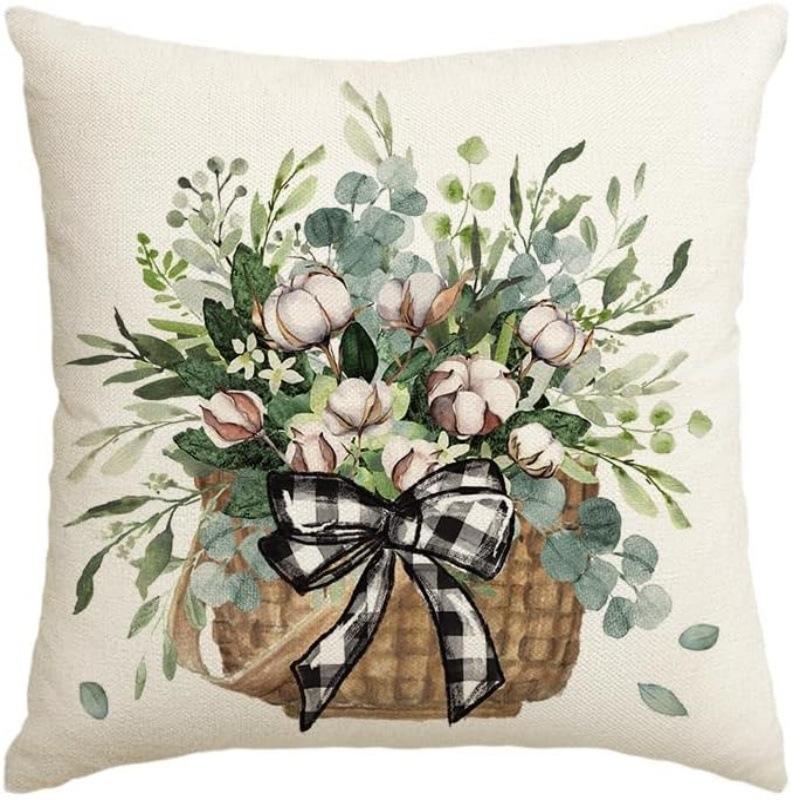 

Easter Holiday Decoration Linen Pillowcase, Jit Car Sofa Lumbar Pillow Cushion 45 * 45 separate pillow cover