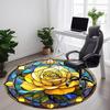 1pc Rose Window Office Round Area Rug,  Mat Suitable For Office, Under Office Chairs Bedroom Living Room Home Decor, Room Deco