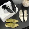 2025 spring new French temperament Mary Jane shoes women's word with Korean version commuter pointed thick heel versatile single shoes