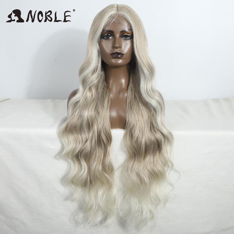 Noble Lace Wig Synthetic 36" Ginger Lace Front Wig Body Wig Long Wavy Free Part Synthetic Lace Front Wigs For Women Cosplay Wig