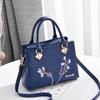 Pu Leather Handbag For Women With Embroidered Flower Design For Business And Daily Use