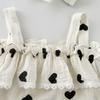 Ruffle Heart Baby Romper Bow Heart Baby Shorts Climb Suit Fashion Lace Baby Jumpsuit  Infant Wear