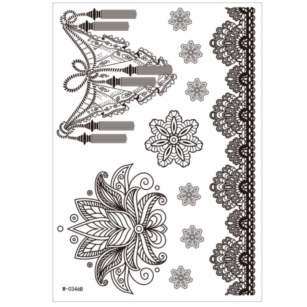 Lace Fake Tattoo Henna Tattoo Stickers Black Mehndi Stickers Body Art Sticker Finger Hand