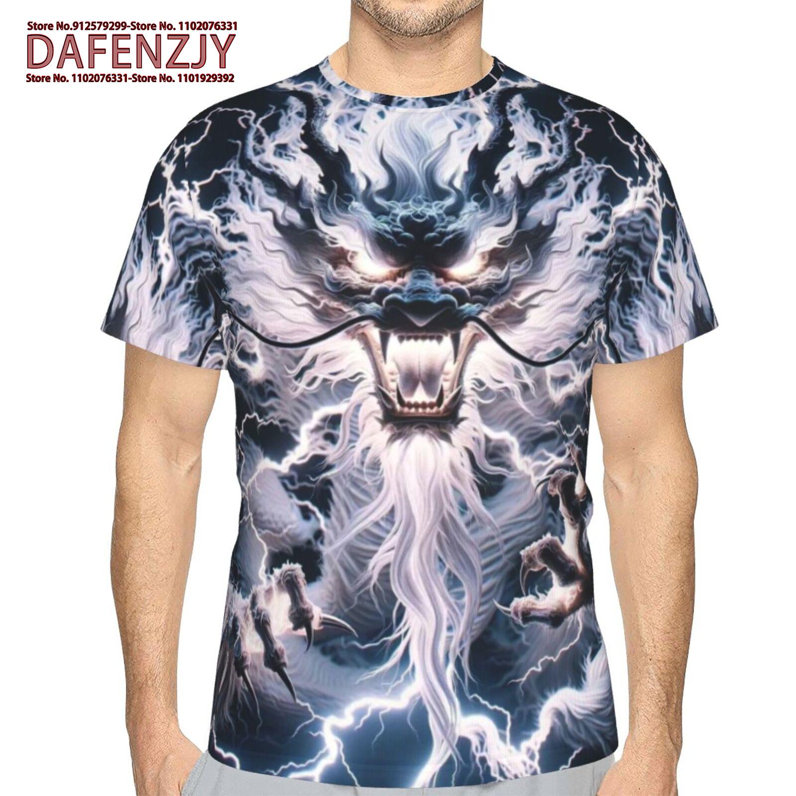 

Мужская футболка для мужчин, модная футболка с 3d принтом дракона, с животным узором, с короткими рукавами, уличная одежда, летняя повседневная мужская одежда, топ S синий