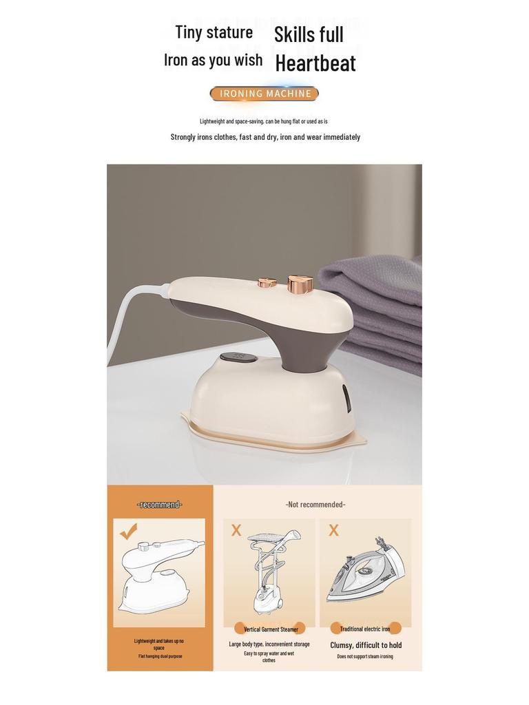 Portable Mini Garment Steamer for Home, Travel & Business - Wrinkle Removal and Styling