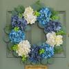 Blue And Hydrangea Wreath Door Hanging Withered Branch Simulation Wreath