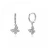 Gold Filled Silver Color Hoop Earrings For Women Stud Earring Zircon Piercing Drop Earings Personalized Jewelry Wholesale