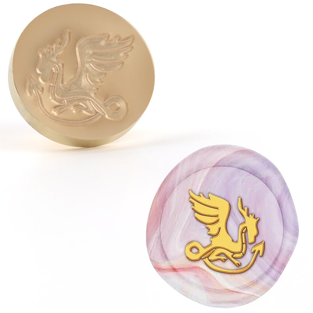 Bear, Dragon,Phoenix Wax Seal Stamps Brass Head 0.98" Removable Round Wax Sealing Stamp Heads For Decorating Wedding Invitation