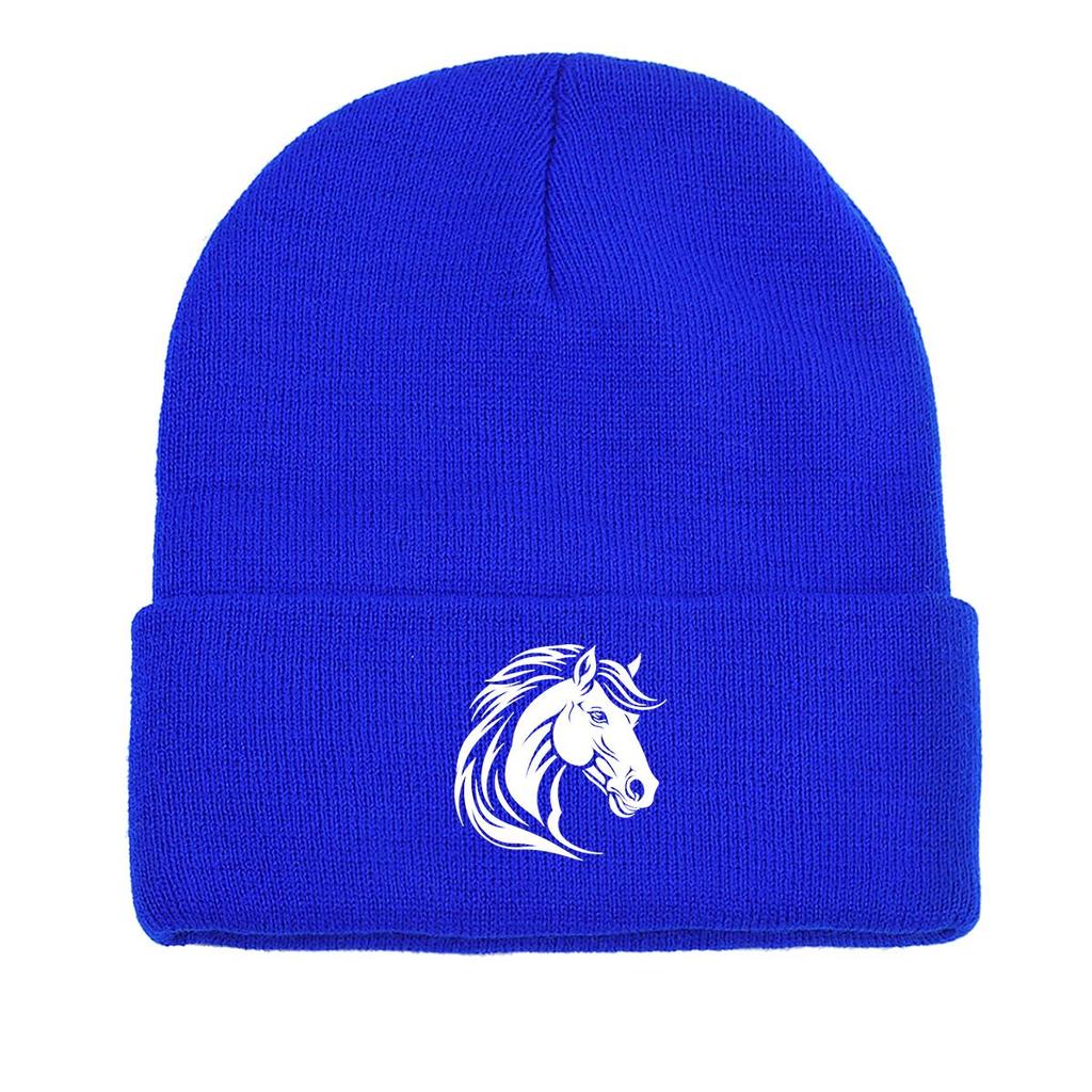 White Wolf Winter Knitted Cap Beanie, Animal Skull Cap Elastic Stretchy Headwear Headwear Knit Hat Beanie