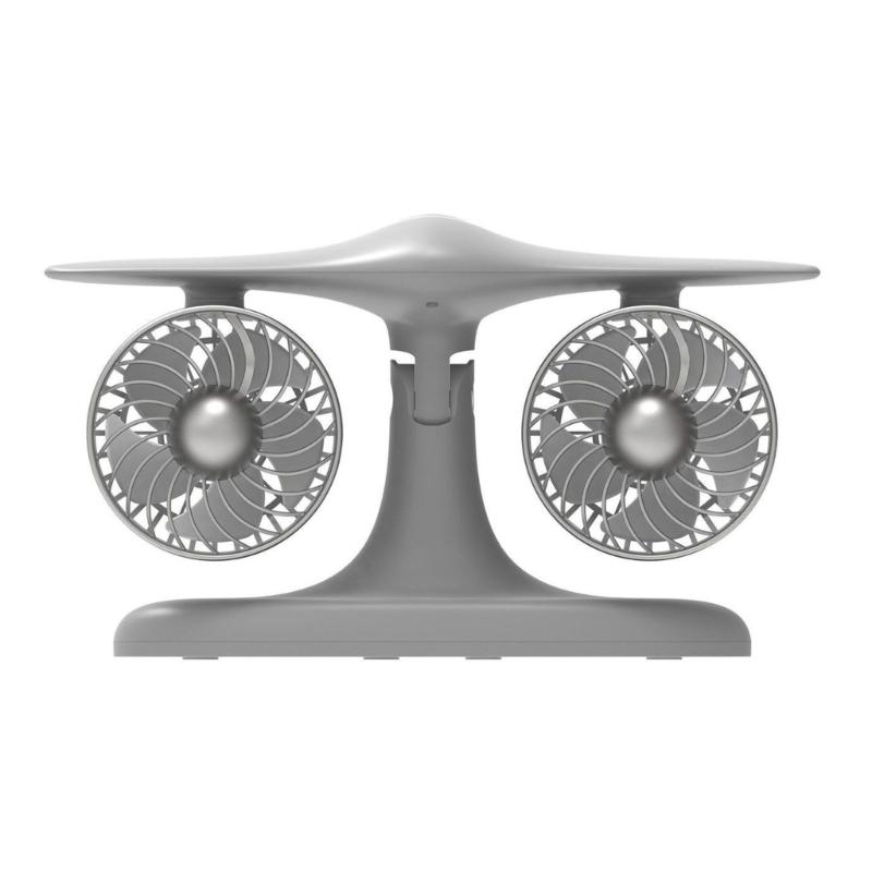 8000mAh Desktop Fan Double Head Rechargable Camping Fan Multifunctional Cooling Fan Desk Fan for Outdoor Actvity серебряный