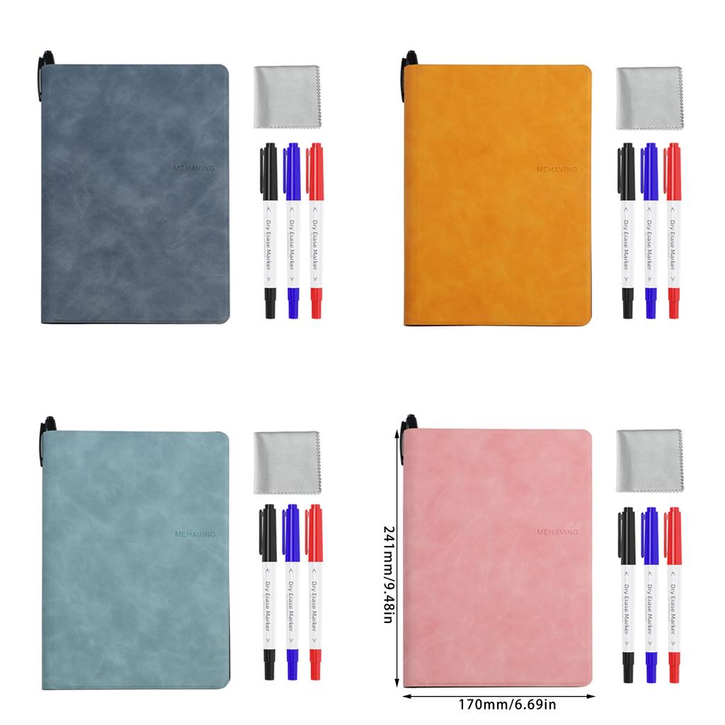 Double-Side Magnetic Whiteboard Notebook with Erasable Marker Portable Writing Board for Office Meeting Writing Drawing