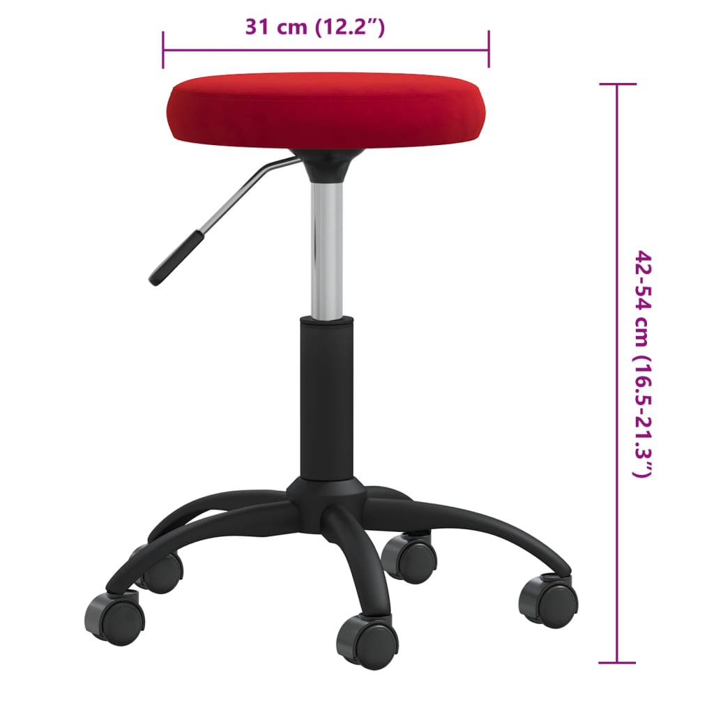 Massage Stool Velvet Burgundy