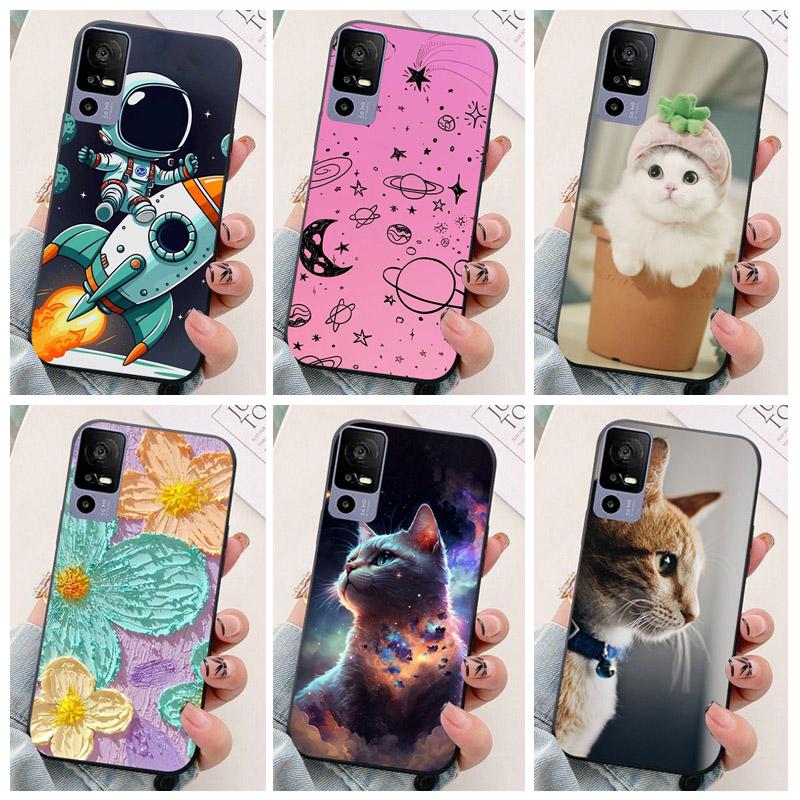 For TCL 40 R 5G Phone Case T771K astronaut Silicone Camera Protection Back Cover For TCL 40R 5G T771H Funda Coque TCL40R