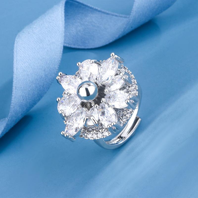 

Конский глаз Форма цветка солнца Высокое качество Простой свет роскошь элегантное кольцо