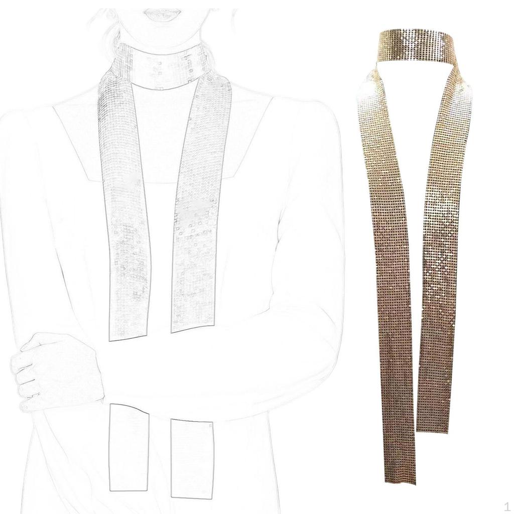 Elegancki naszyjnik z szalikiem z cekinami na wieczorne imprezy