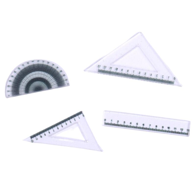 

6/3Set Mini Ruler Triangle Rulers Dollhouse Simulation Miniature Creative School Model Dollhouse Accessories Home Decor 6set