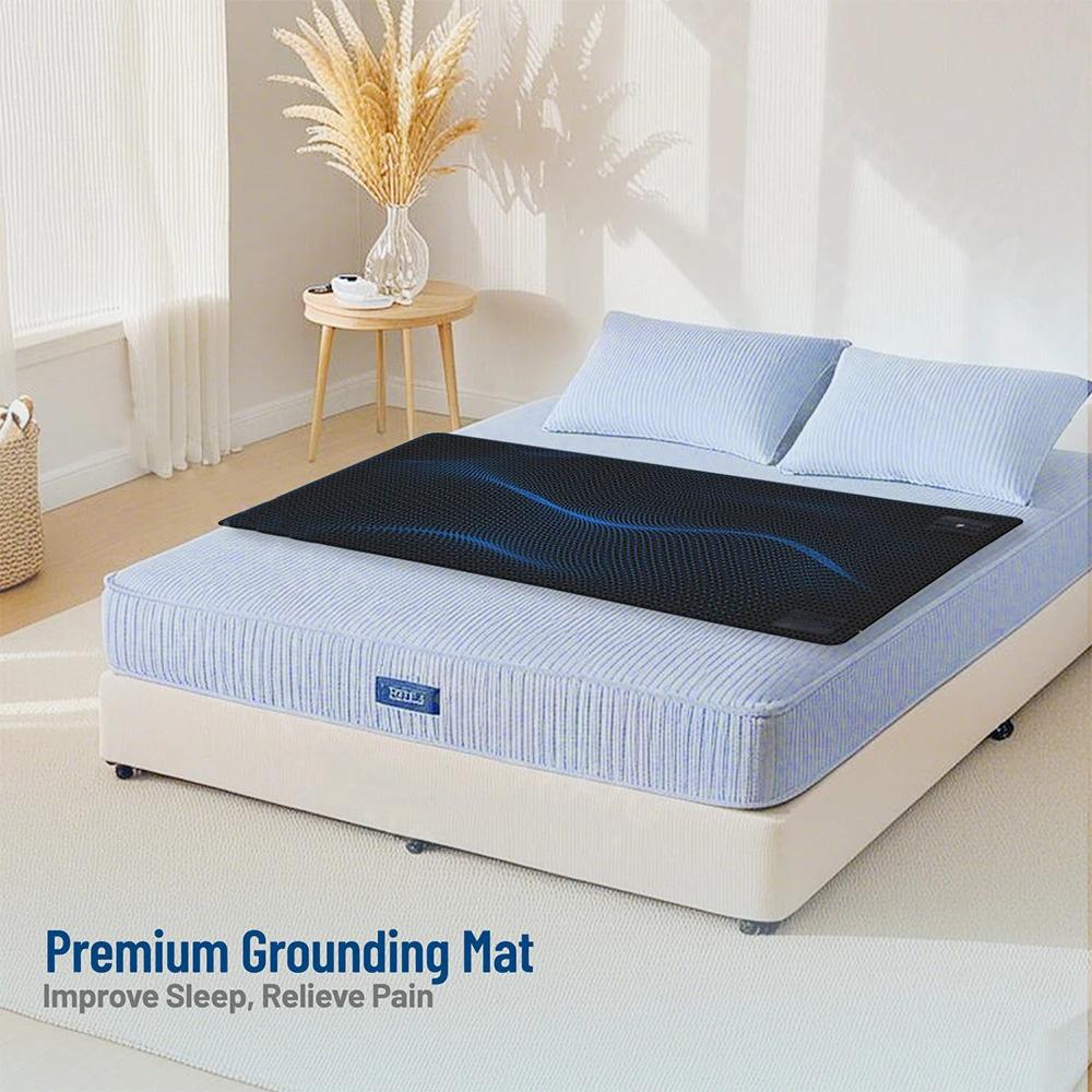 Tear Resistant PU Leather Grounding Mat for Bed with Cord Sleeping Pad Full Body Comfort Indoor Use Durable Grounding Accessory