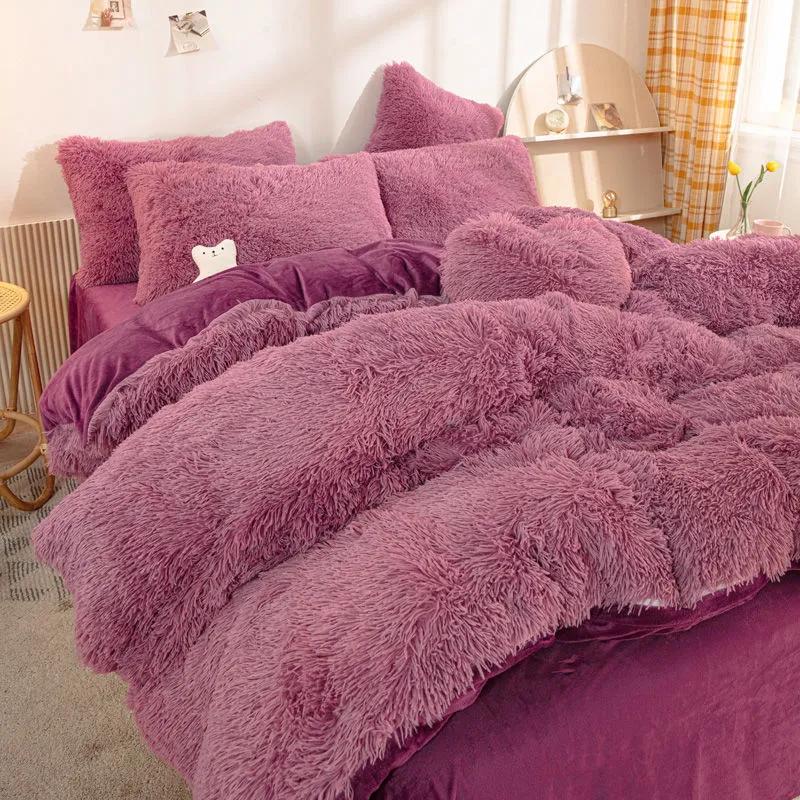 Buy Mink Velvet Home Bedding Sets Comforter Cover Warm 4piece Quilt