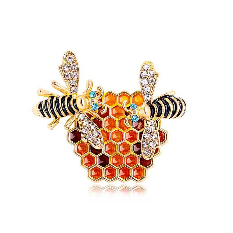 Fashion new animal bee brooch women's accessories hot-selling colored dripping bumblebee pin brooch collar pin high-end