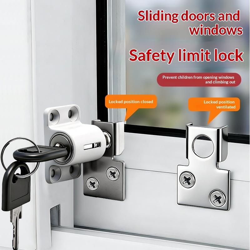 1Set Sliding Door Window Locks With 2 Keys Baby Child Safety Protection Anti Theft Door Window Security Lock Catches Set