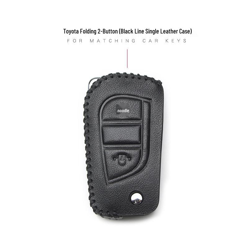 Leather Car Key Cover for 2017 Toyota Models: Corolla, Camry, Crown, Levin, Reiz, RAV4, Highlander