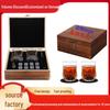 Conjunto de Presente Transfronteiriço de Vinho de Gelo e Whisky com Caixa de Madeira e Copos Duplos